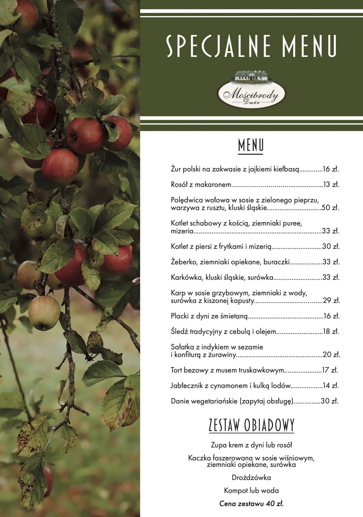 Specjalne menu na niedzielę